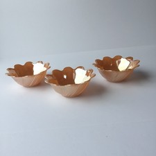 Unmarked Peach Lustre Bowl Lotus Blossom Serving Dish 5