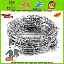 49 FT Barbed Wire Roll,4 Point Barbed Wire Fence Perfect for Crafts, Fences, and picture