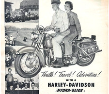 1952 Harley Davidson Motorcycle Advertisement Vintage Transportation Bike A4C picture