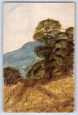 c1910's Trees And Mountain Scene Hand Drawn Art Unposted Antique Postcard picture