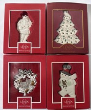 4 LENOX Christmas Tree Ornaments American By Design NIB Set G Holiday Decor picture