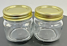 Anchorglass since 1905 Squatty Half Pint Mason Jars, 2 Jars 1/2 Pint. 8oz. NEW picture