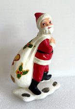 Vtg 1950s Chalkware Santa Claus Xmas Figurine Hand Painted Mica Glitter Japan picture