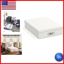 Bigso Box of Sweden Oskar Fiberboard Document Box - White 3.3x10.2x13.8 in picture