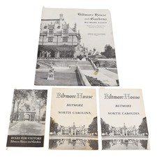 1953 Biltmore House, Gardens, Visitor Rules Set Of 4 Brochures Asheville NC picture