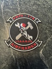 USMC MARINES VMFA (AW) 115 PATCH HAWKS SQUADRON RARE VTG Airframes Morale picture