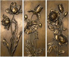 EvruCexul Vintage Floral Wall Sculpture, Antique Bronze Resin Wall Art with O... picture