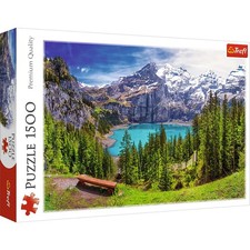 Trefl Lake Oeschinen Alps Switzerland 1500 Piece Jigsaw Puzzle Red 33X23 Print picture