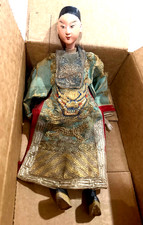 ANTIQUE CHINESE OPERA DOLL IN SILK CLOTHING SIGNED, picture