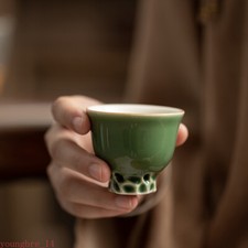 Chinese Style Green Handmade Ceramic Kung Fu Tea Cup Household Originality picture