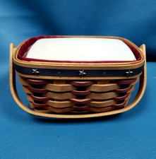Longaberger 2004 Retired Proudly American Tea Basket Patriotic Stars 7x5