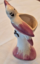 Lovely Little Bird Vase Hand-painted Ceramic. Vintage c.1940s Pink 4.25