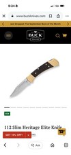 Buck 112 Slim Heritage Series Knife with Leather Sheath New In Box picture