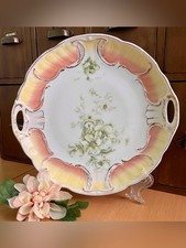 Vintage Handled Serving Plate Gold Trimming European German picture