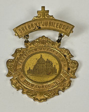 1913 St Josaphat Milwaukee Silver Jubilee Polish Catholic Schwaab Badge picture