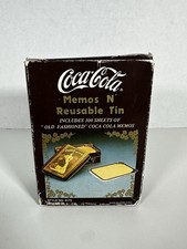VINTAGE “Old-Fashioned” Coca-Cola Memo Sheets (300) in Original Reusable Tin picture