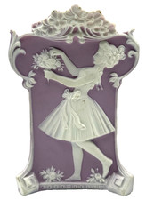 Lovely Antique German Lavender Art Nouveau Jasperware Vase 6
