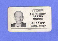 1940s West Virginia Sheriff Election Campaign Card For A H 