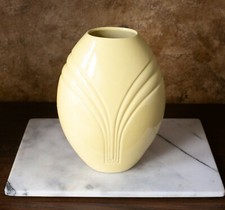 ROYAL HAEGER POTTERY 1980's Ceramic Waterfall #4365 Yellow Art Deco Vase 12