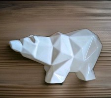 Modern White Ceramic Polar Bear Geometric Abstract Minimalist Decor Statue picture