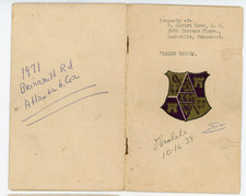 1916 Sigma Phi Omega Fraternity Constitution Tennessee F130 picture