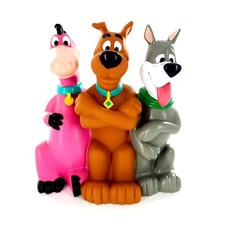 Vtg 1999 Hanna Barbera Dino Scooby Doo Astro 3 Character Coin Piggy Bank w/ Cap picture