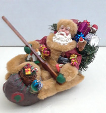 Vintage 1996 CANOEING SANTA Classic Collectibles Figurine 10
