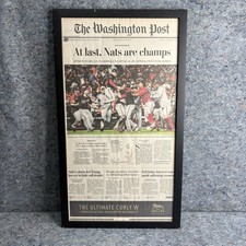 2019 Washington Post Nationals World Series Champions Newspaper Framed 23x13 picture