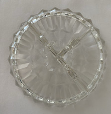 Vintage Clear Glass Divided Relish Tray Candy Dish 3 Sections 7