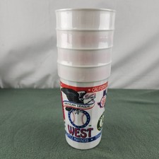 Vintage Packerware Plastics Beveled Tumbler Cups Set MLB Teams Glasses 32 oz picture