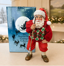 1997 Possible Dreams Clothtique Santa On The Green Golf 15062 10” w/ Box picture