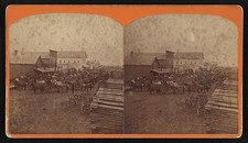 Photo:Milton Wisconsin 1900s Horse Wagons Street Scene Stereoview picture