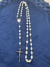 Vtg 830 Silver Beaded Rosary picture