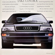 1991 Audi V8 Quattro Black Sedan Vintage Print Ad Car Auto Advert Garage Art picture