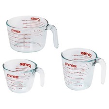 Pyrex Essentials (3-Pack) Glass Measuring Cups Set 1 Cup, 2 4 Clear picture