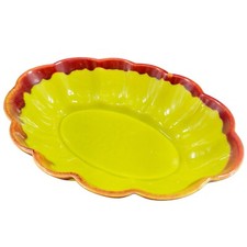 Vintage Allens of California Drip Glaze Green Sunrise Pottery Dish Bowl Planter picture