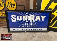 Vtg. SUN RAY CIGAR Framed Paper Sign picture