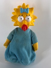 Vintage Maggie Simpson Plush Doll Hard Plastic Head picture