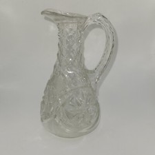 Etched glass Cruet ~ vintage ~ handle ~ 5.5” ~ no stopper ~ Upcycle to ? picture