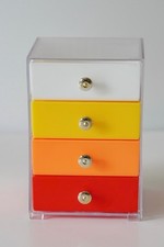 Vintage 1970s Liu Lia Plastic Mini 4 Drawers Desk Organizer Hong Kong Retro picture