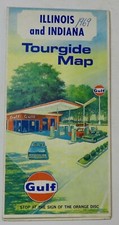 1969 Illinois & Indiana Tourguide Map GULF OIL picture
