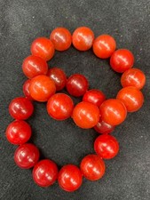 2Pcs Large Wonderful Tibetan Natural Red Agate Dzi 20mm Round Beads Bracelets picture