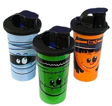 Tupperware 3 Pcs VTG  90s Halloween 10.5oz Big Bell Tumbler Set W/Flip Top Lids picture