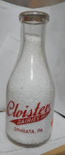 vintage pyro qt milk bottle-Cloister Dairies Ephrata, Pa --pic 4 seasons picture