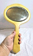 DuBarry Vanity Mirror Ivory Pyralin Hand Held Beveled Vtg 1920s Glass Art Decor  picture