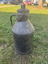 Vintage Superior Sealed SP-12 Galvanized Dairy Milk Can 19” w Lid Chain picture