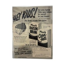Vintage 1950s Captain Video Space Helmet Post Raisin Bran Corn-Fetti Ad picture