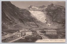 Gletsch Valais Switzerland Rhône Glacier Hotel Vintage Postcard Jullien picture