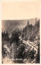 RPPC Santa Cruz CA San Lorenzo River Railroad Train Bridge Photo Postcard F37 picture