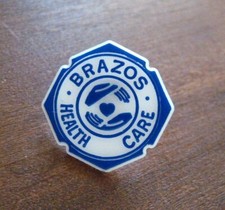 Brazos Health Care TX Vintage Lapel Pin - Texas USA Lone Star Medical Souvenir picture
